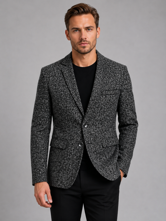Men's Slim Fit Tailored Wool Blend Blazer Jacket