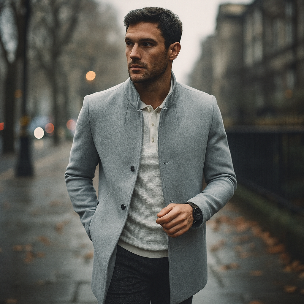 Men's Classic Fit Short Trench Coat