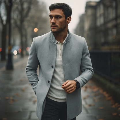 Men's Classic Fit Short Trench Coat