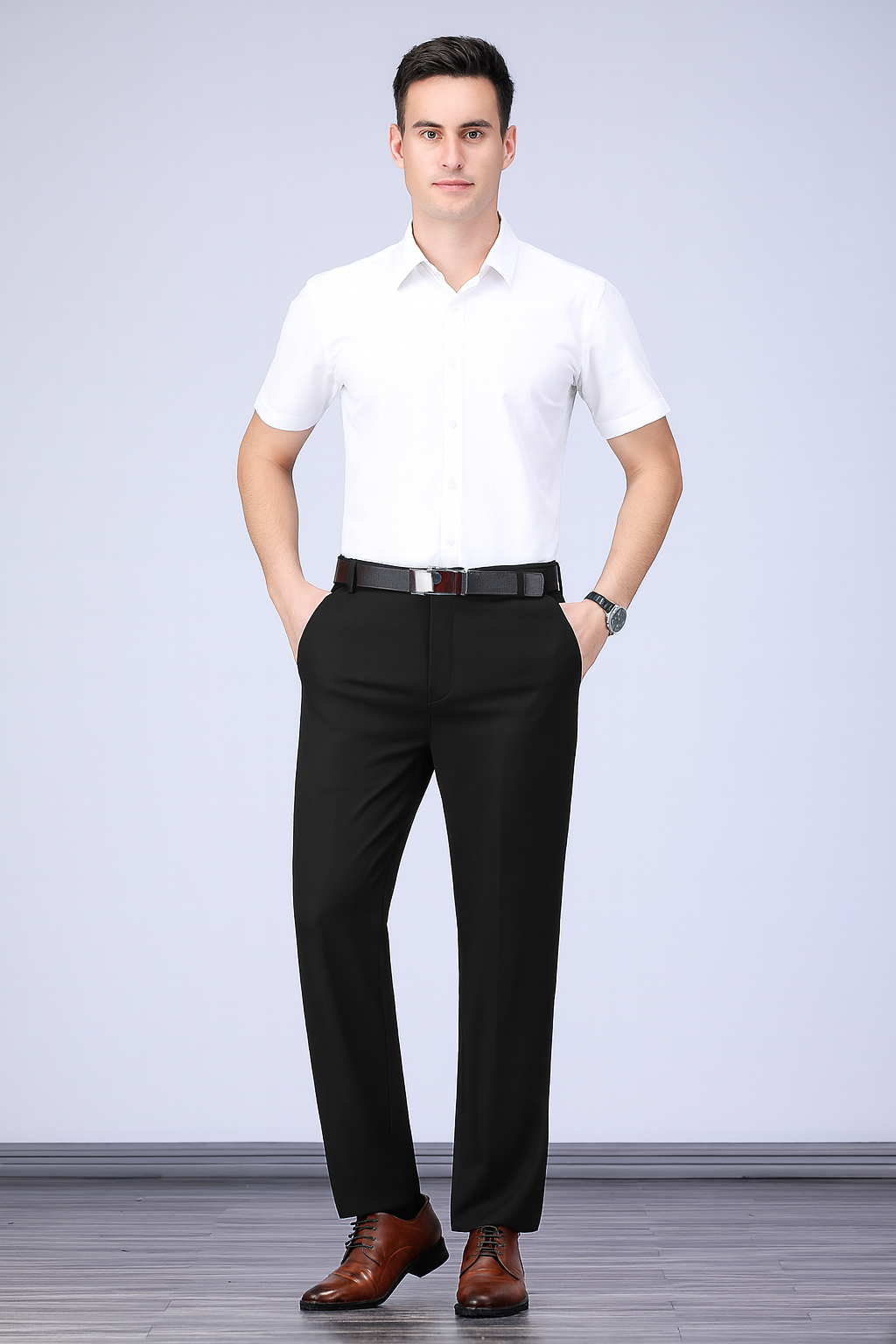 Slim Fit Black Dress Pants – Comfortable Casual Trousers - OutfitLondon