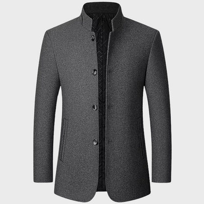 Men's Classic Quilted Padded Tailored Overcoat - OutfitLondon