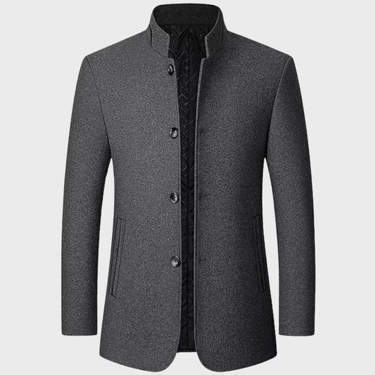 Men's Classic Quilted Padded Tailored Overcoat - OutfitLondon