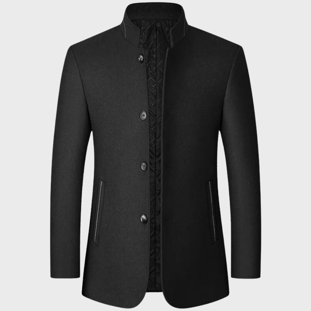 Men's Classic Quilted Padded Tailored Overcoat