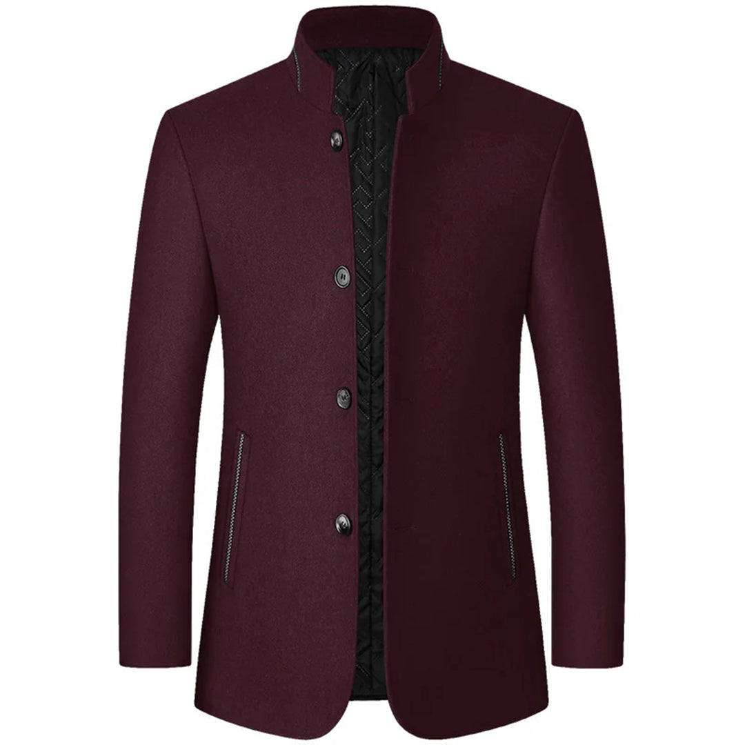 Men's Classic Quilted Padded Tailored Overcoat