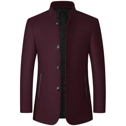 Men's Classic Quilted Padded Tailored Overcoat
