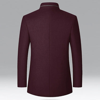 Men's Classic Quilted Padded Tailored Overcoat