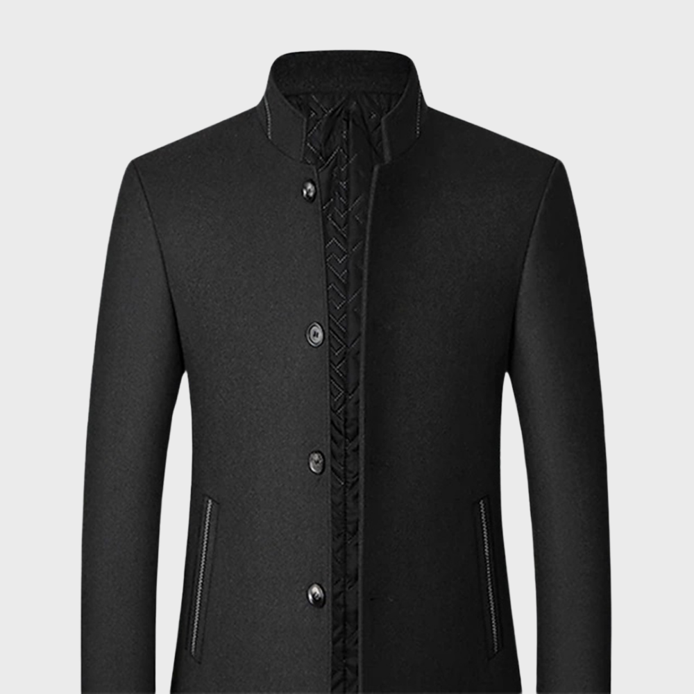 Men's Classic Quilted Padded Tailored Overcoat