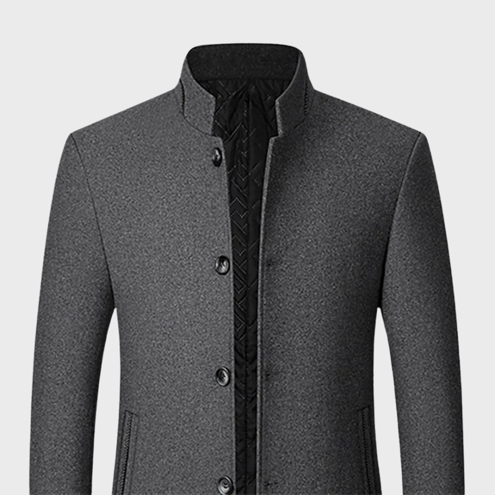 Men's Classic Quilted Padded Tailored Overcoat
