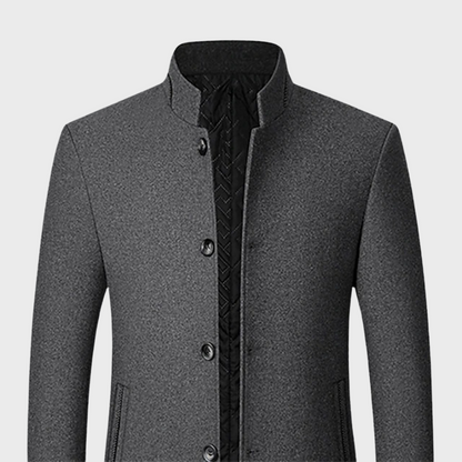 Men's Classic Quilted Padded Tailored Overcoat