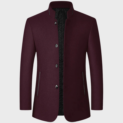 Men's Classic Quilted Padded Tailored Overcoat