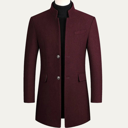 Men's Fit Mandarin Collar Designer Coat
