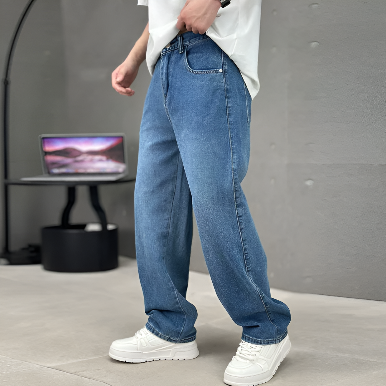 Regular Fit Straight Leg Mens Jeans