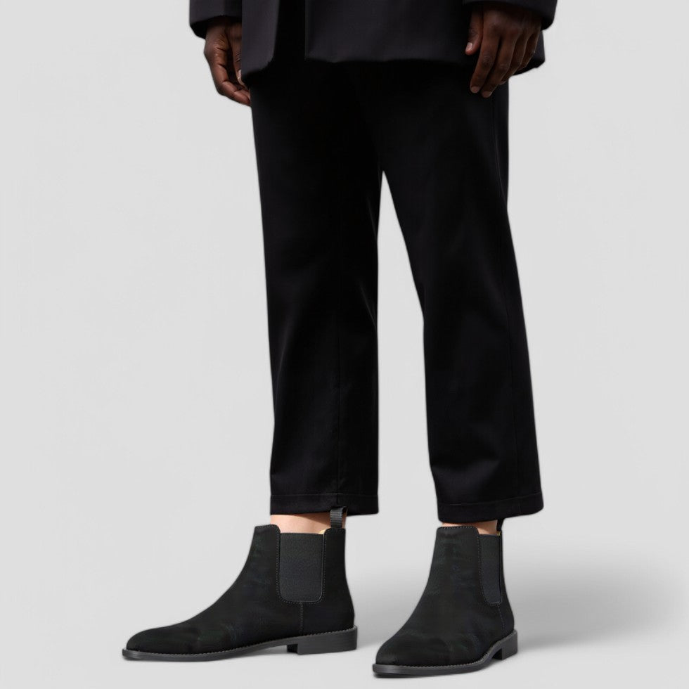 Luxury Suede Chelsea Boots Men's Smart Slip On Shoes