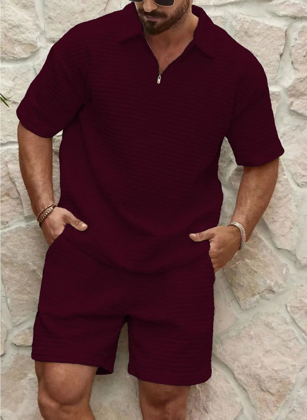 Men's Casual Lightweight Cotton Summer Set