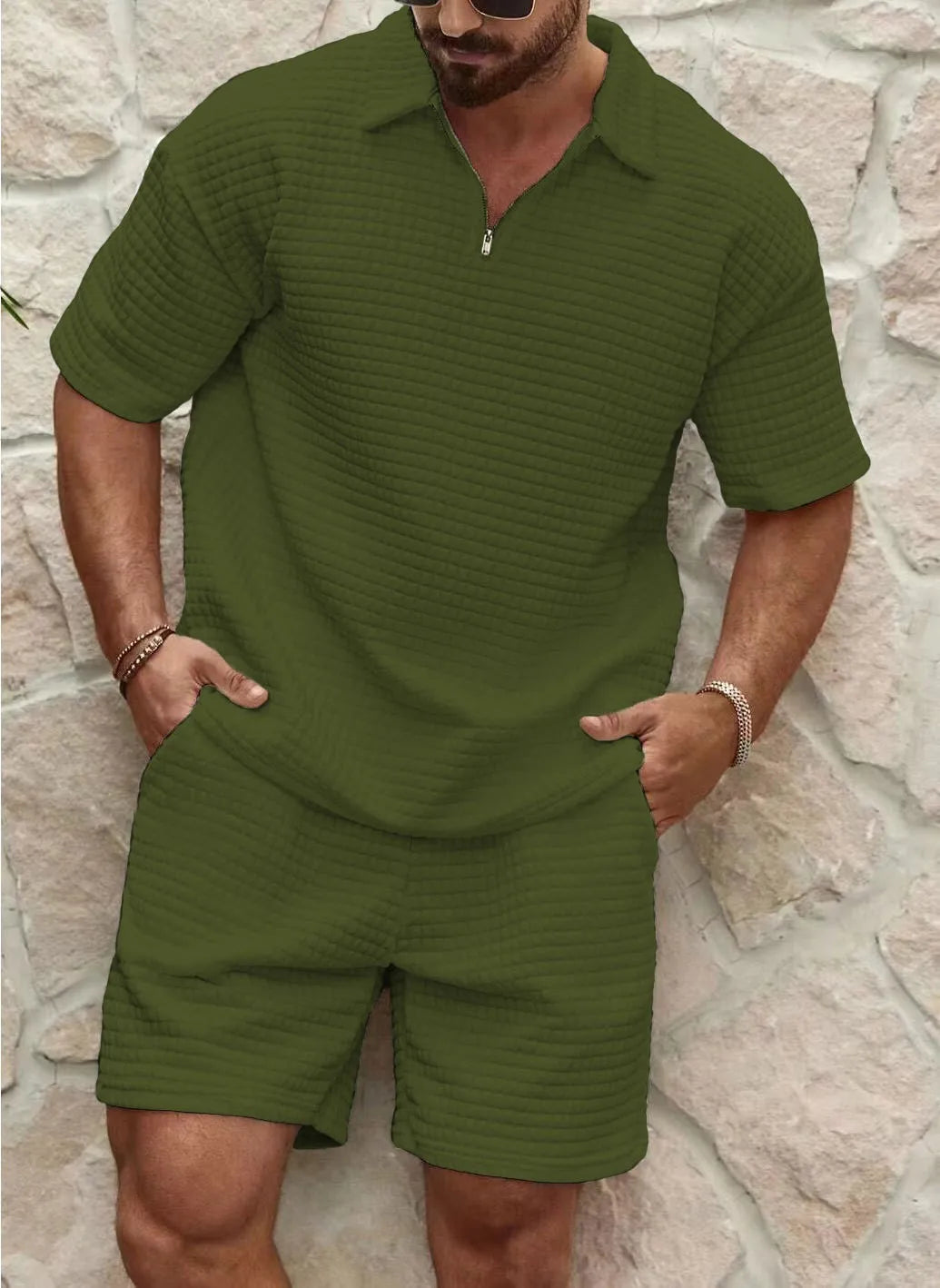 Men's Casual Lightweight Cotton Summer Set