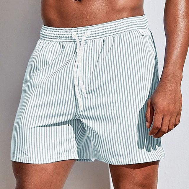 Men's Classic Striped Quick-Dry Swim Shorts