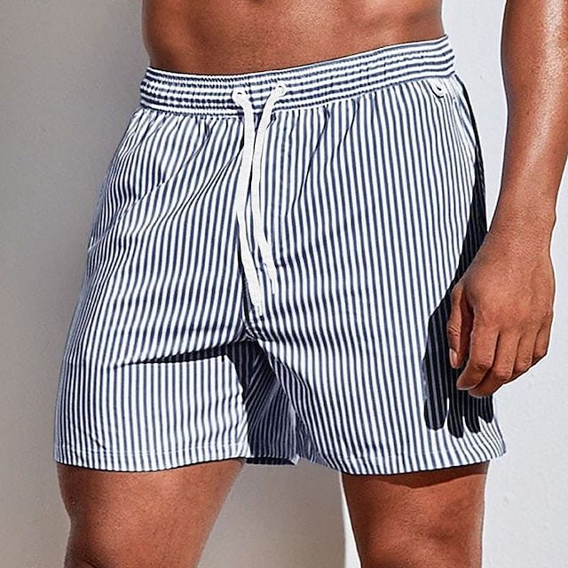 Men's Classic Striped Quick-Dry Swim Shorts