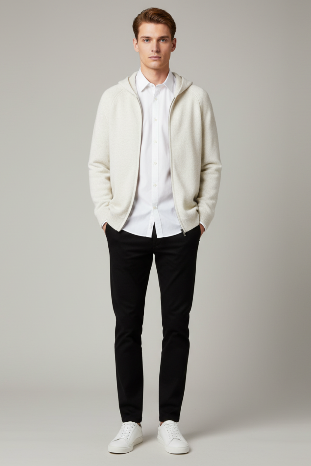 Warm Mens Oversized Hoodie Cardigan