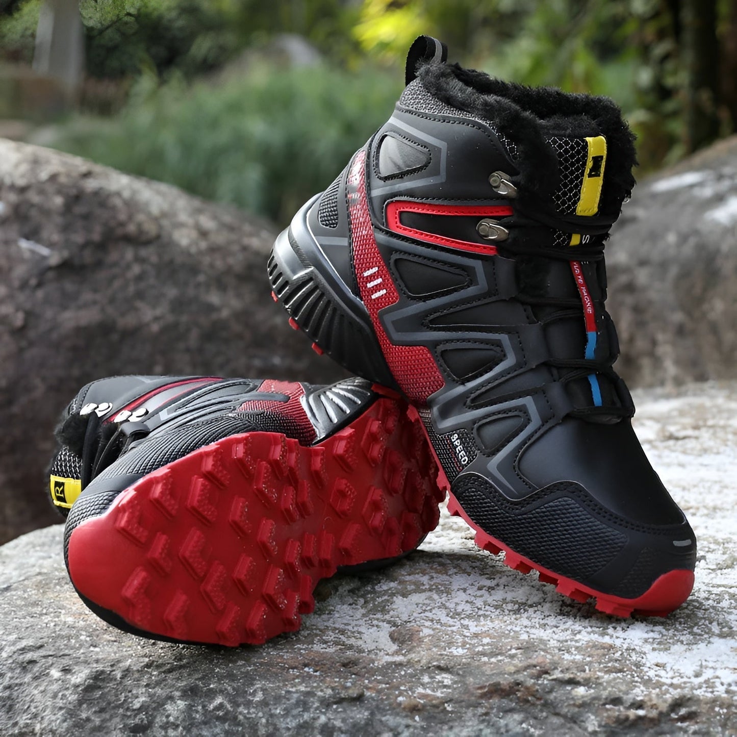Durable Mens Trekking Boots Traction Hiking Shoes