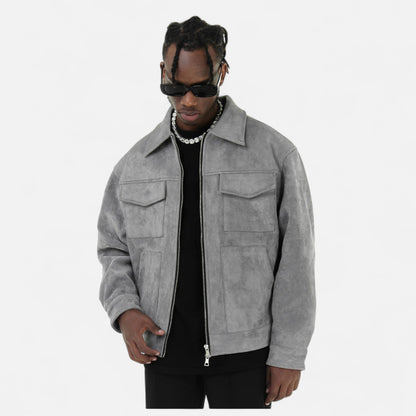 Simple Men's Woven Shirt Jacket