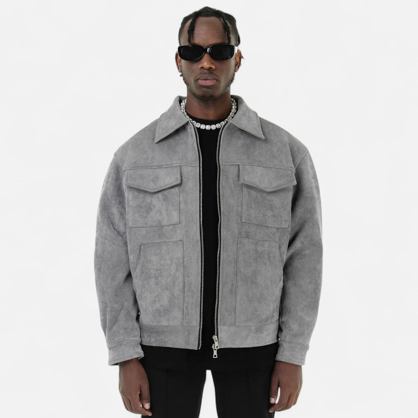 Simple Men's Woven Shirt Jacket