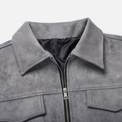 Simple Men's Woven Shirt Jacket