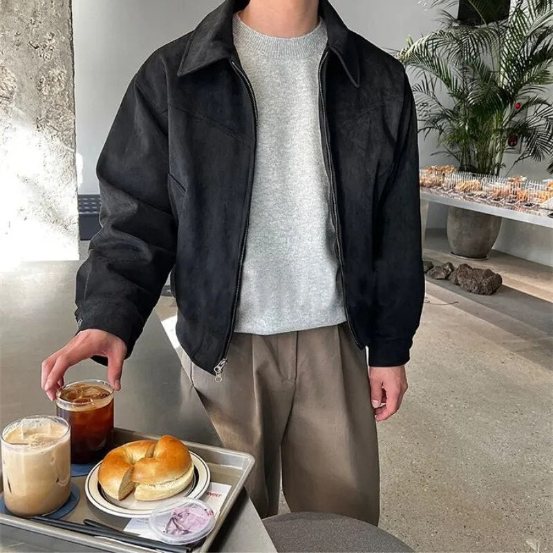 Men's Short Zip Up Denim Jacket