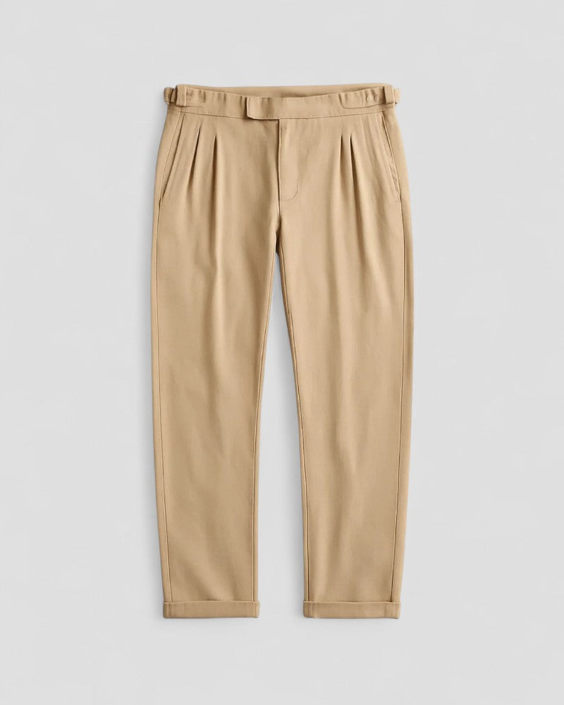 Classic Fit Straight Leg Cotton Pants - OutfitLondon