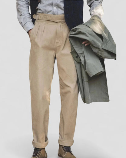 Classic Fit Straight Leg Cotton Pants