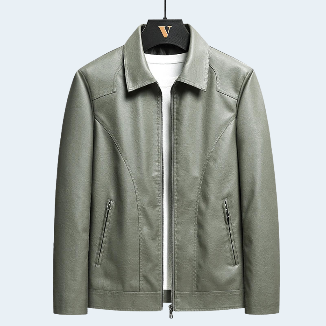 Classic Brown Leather Biker Jacket - OutfitLondon