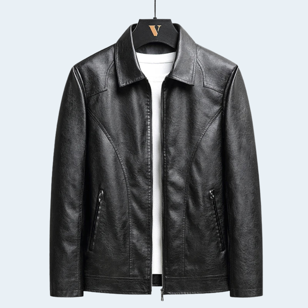 Classic Brown Leather Biker Jacket