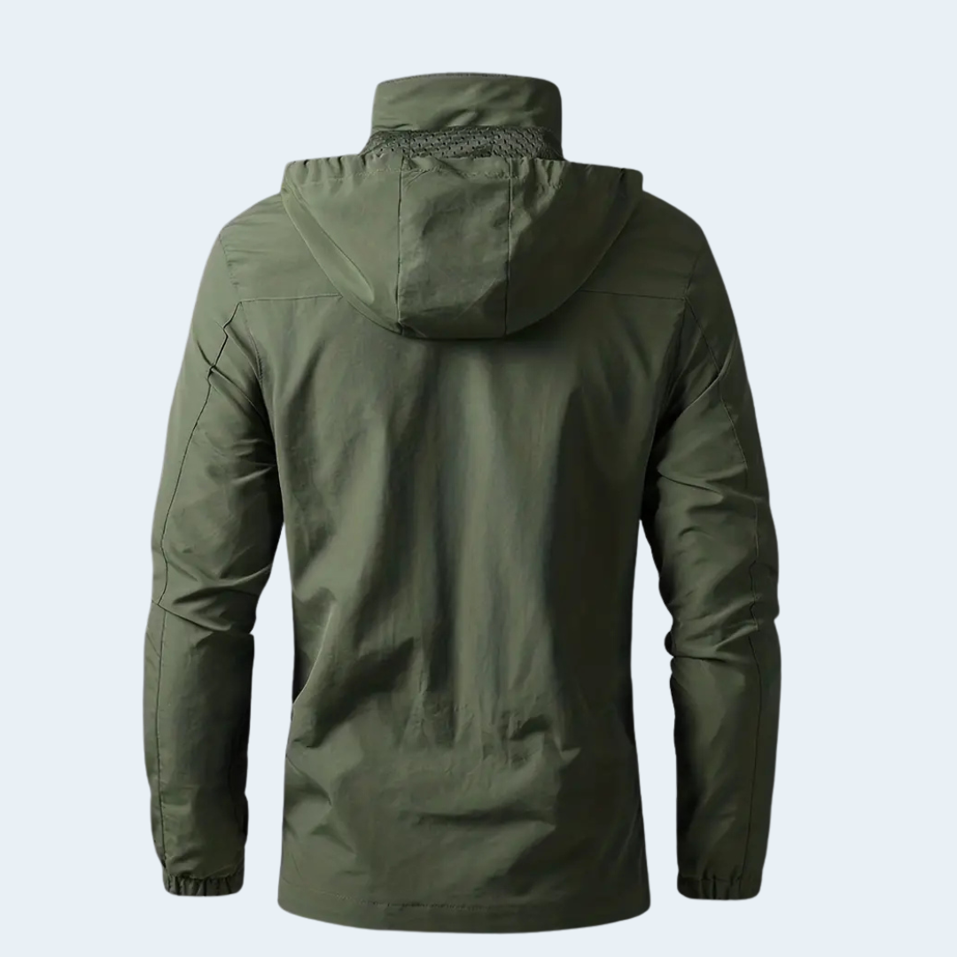 Waterproof Men's Raincoat Lightweight Hooded Jacket