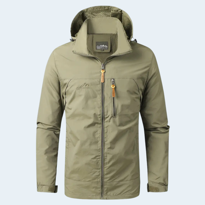 Waterproof Men's Raincoat Lightweight Hooded Jacket