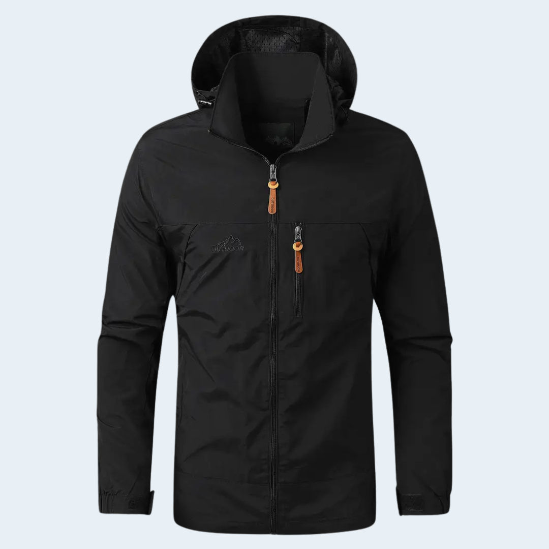 Waterproof Men's Raincoat Lightweight Hooded Jacket