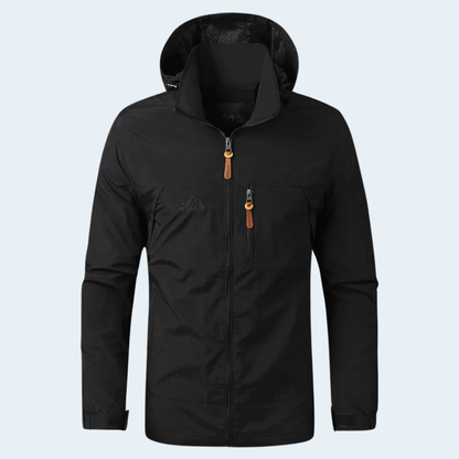 Waterproof Men's Raincoat Lightweight Hooded Jacket