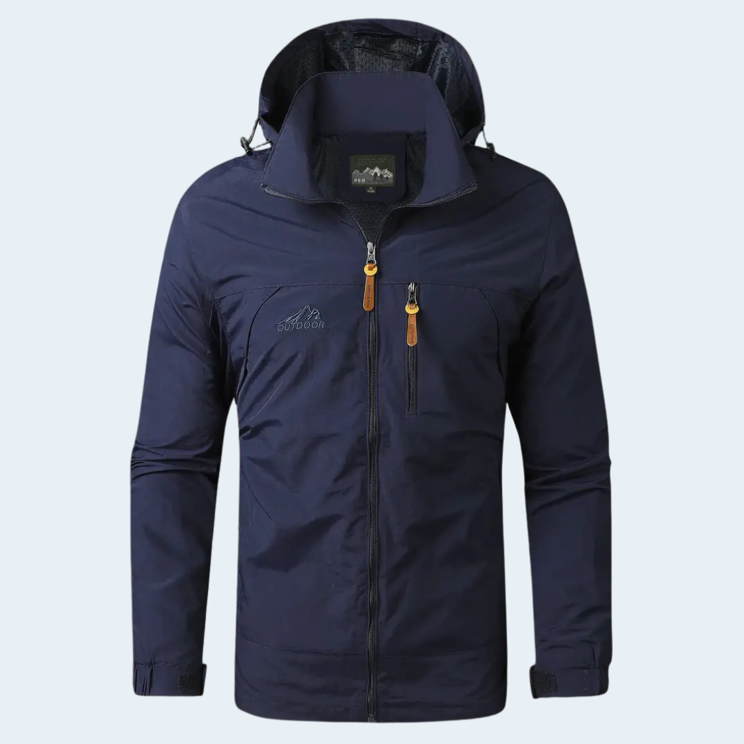 Waterproof Men's Raincoat Lightweight Hooded Jacket