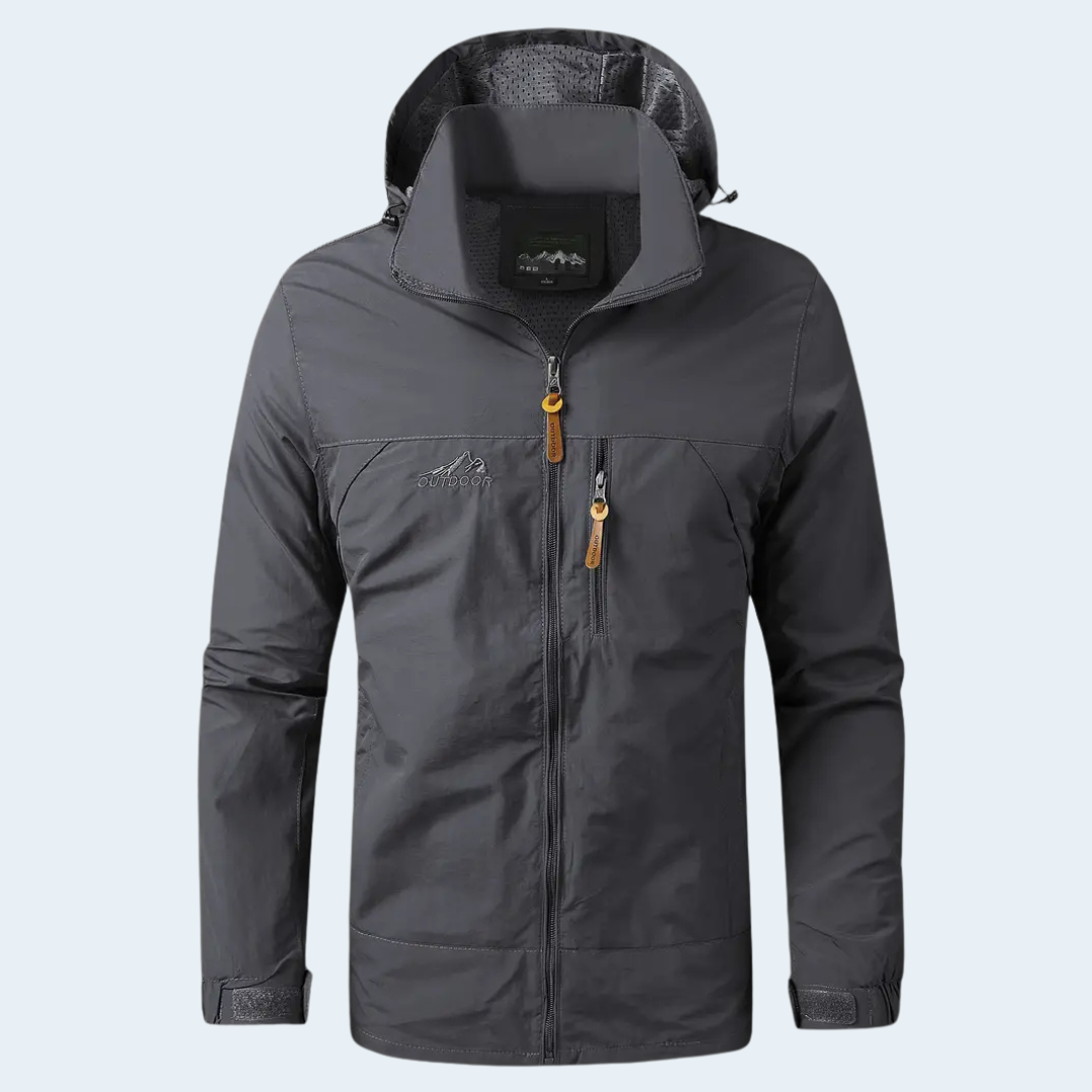 Waterproof Men's Raincoat Lightweight Hooded Jacket