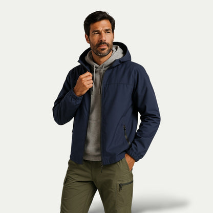 Slim Water Resistant Men's Hooded Jacket