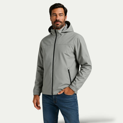 Slim Water Resistant Men's Hooded Jacket