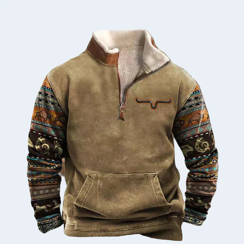 Warm Mens Fleece Quarter Zip Jacket