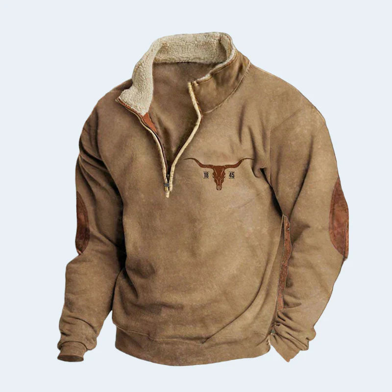 Warm Mens Fleece Quarter Zip Jacket - OutfitLondon