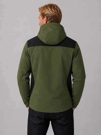 Men's Casual Wind-Resistant Hooded Windbreaker Jacket