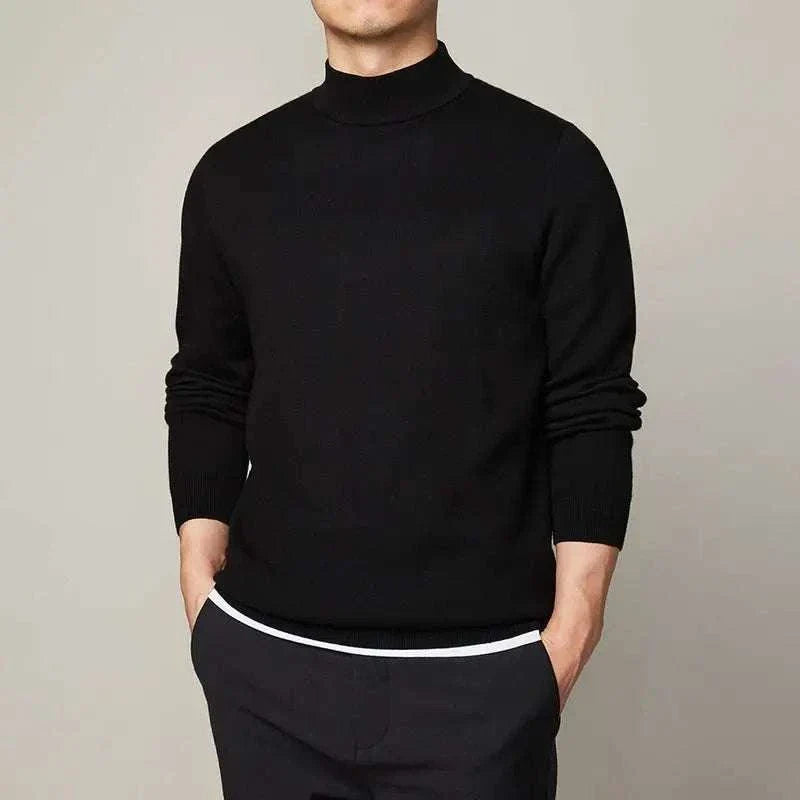 Warm Crew Neck Half Zip Sweater for Men