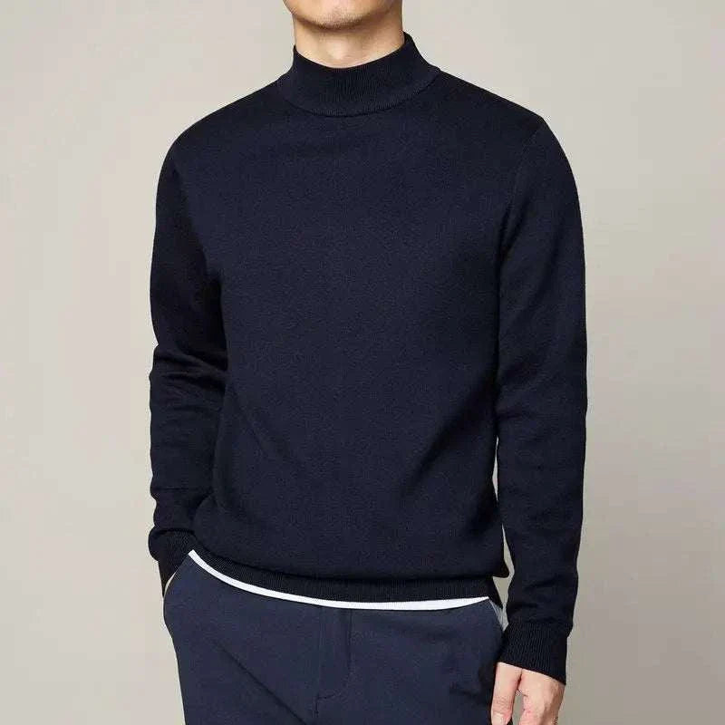 Warm Crew Neck Half Zip Sweater for Men
