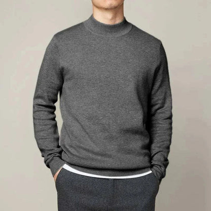 Warm Crew Neck Half Zip Sweater for Men