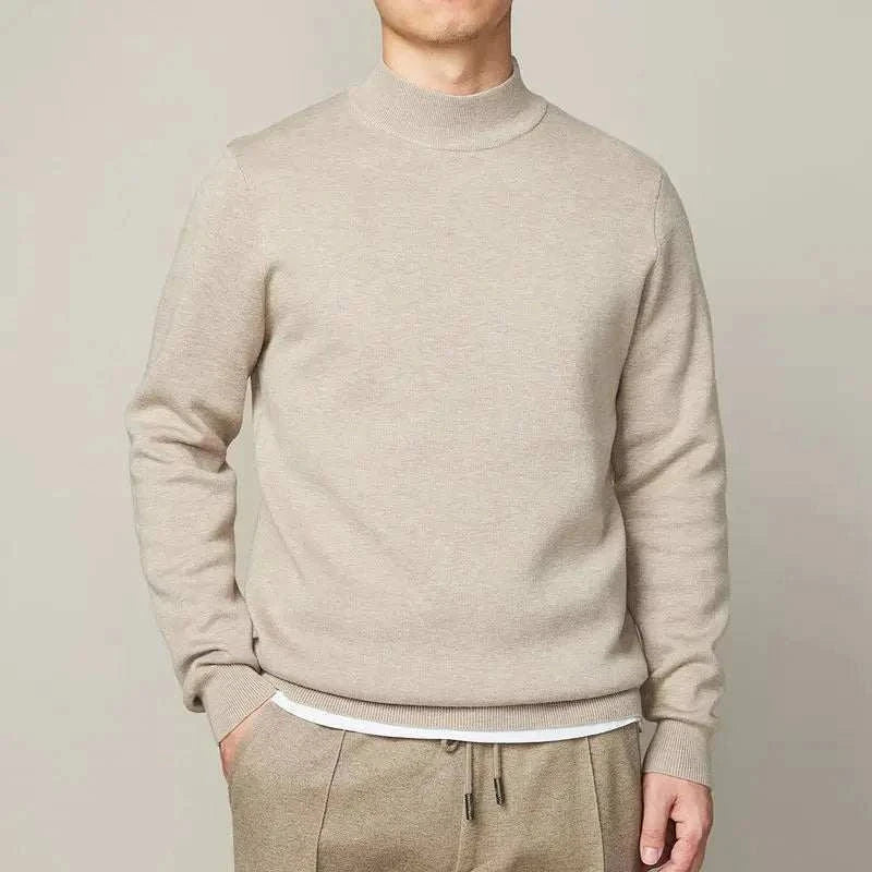 Warm Crew Neck Half Zip Sweater for Men
