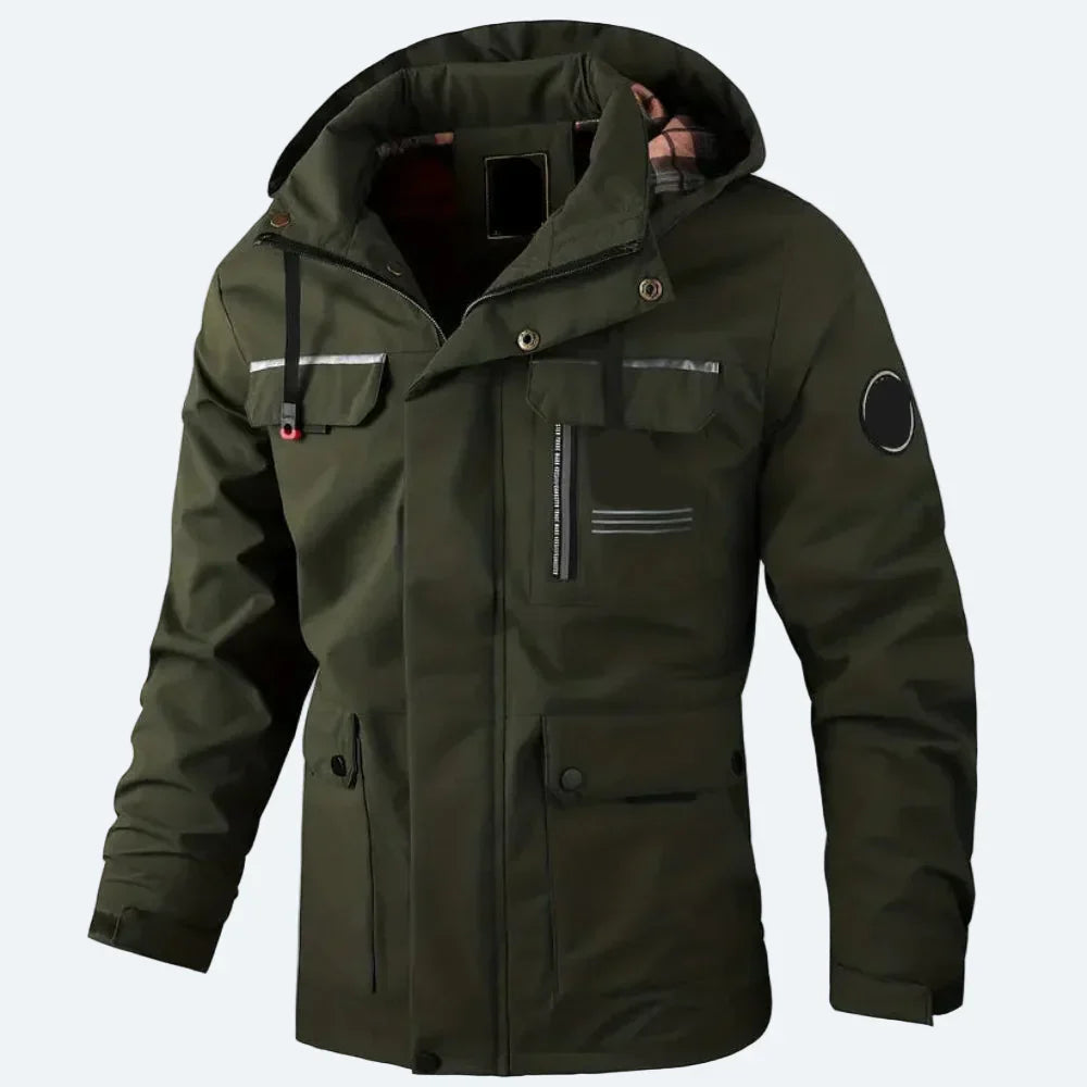 Warm Waterproof Men's Winter Parka Jacket with Hood