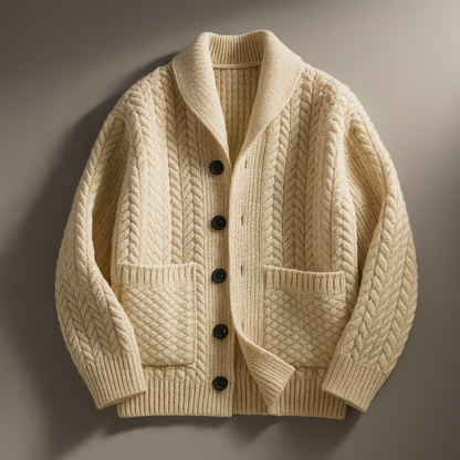 Classic Crew Neck Knit Cardigan Sweater - OutfitLondon