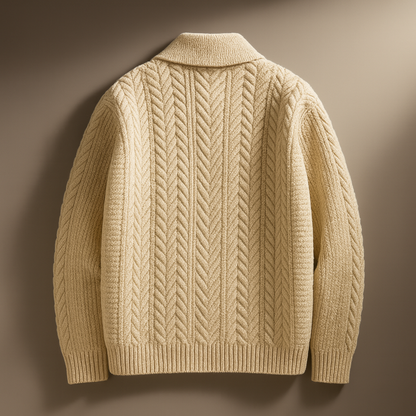 Classic Crew Neck Knit Cardigan Sweater