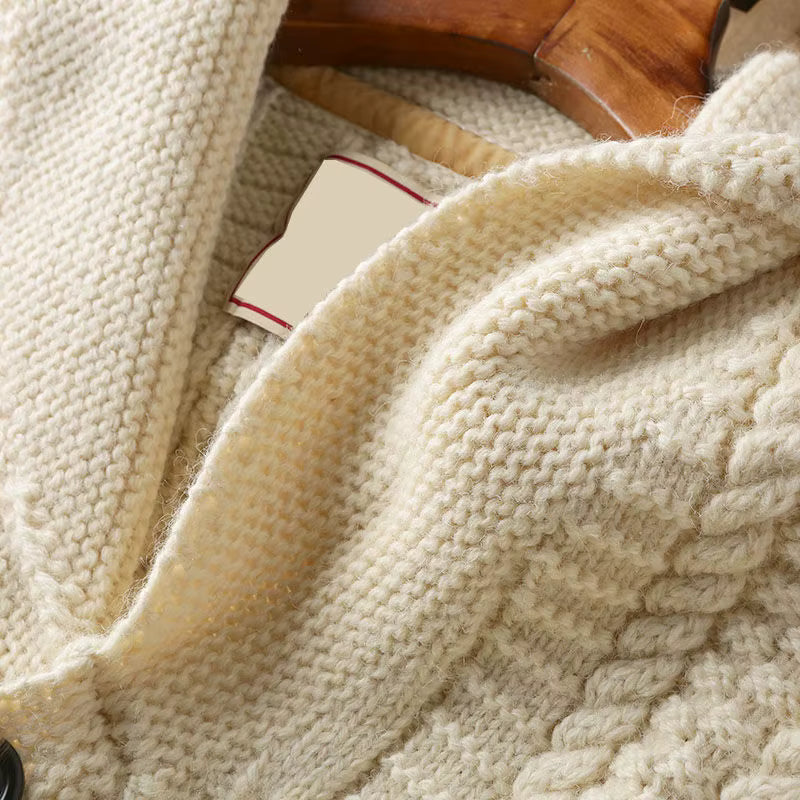 Classic Crew Neck Knit Cardigan Sweater